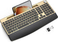 Ergonomic Wireless Keyboard with Wrist Rest - Full Size Low-Profile