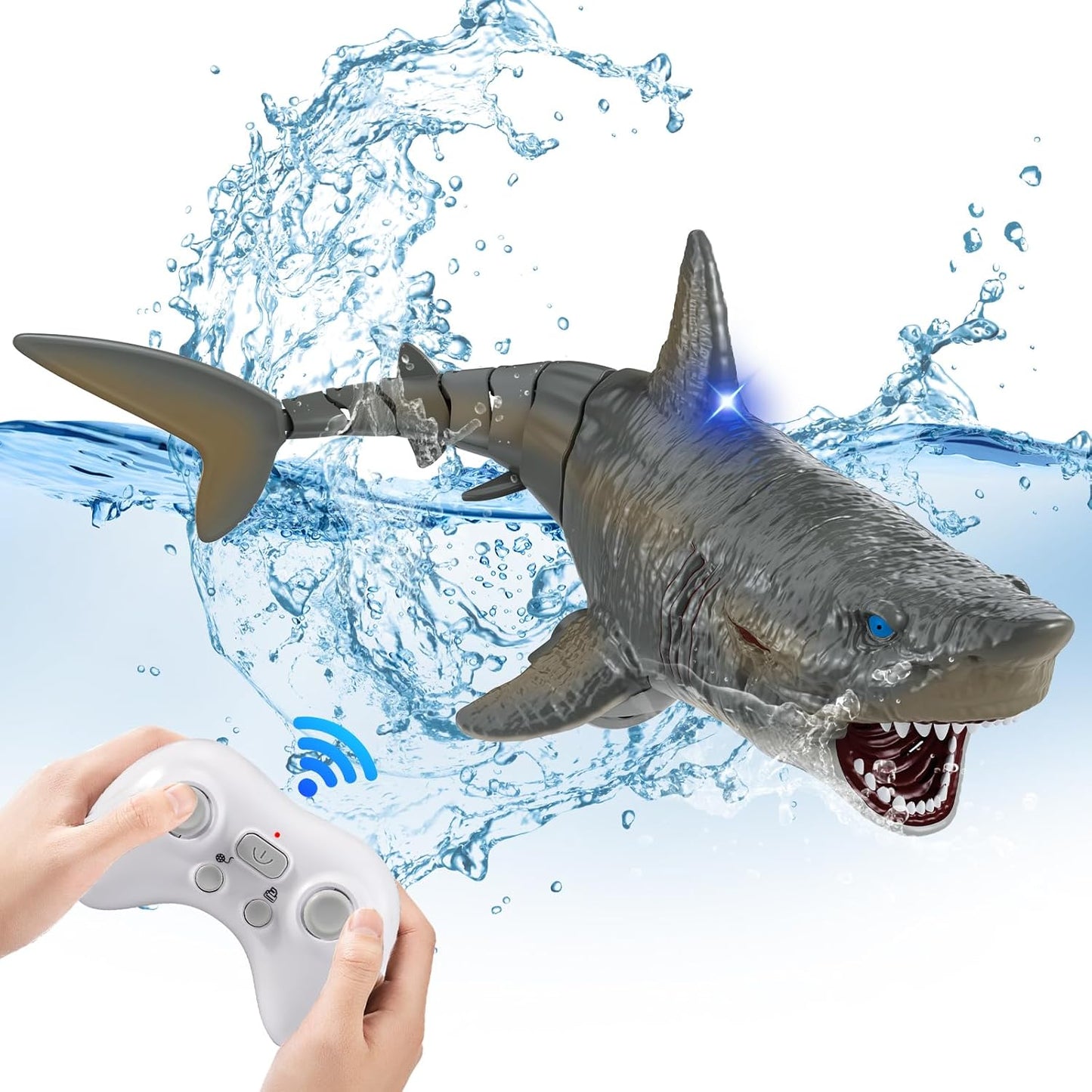 Remote Control Shark Toys for Pool Fun - Realistic Swimming Megalodon