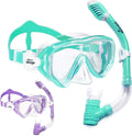Kids Snorkel Set 2 Pack Dry Top Mask Kit - Wide View Safety