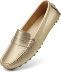 Women's Classic Leather Penny Loafers Comfort Slip-Ons - Lightweight