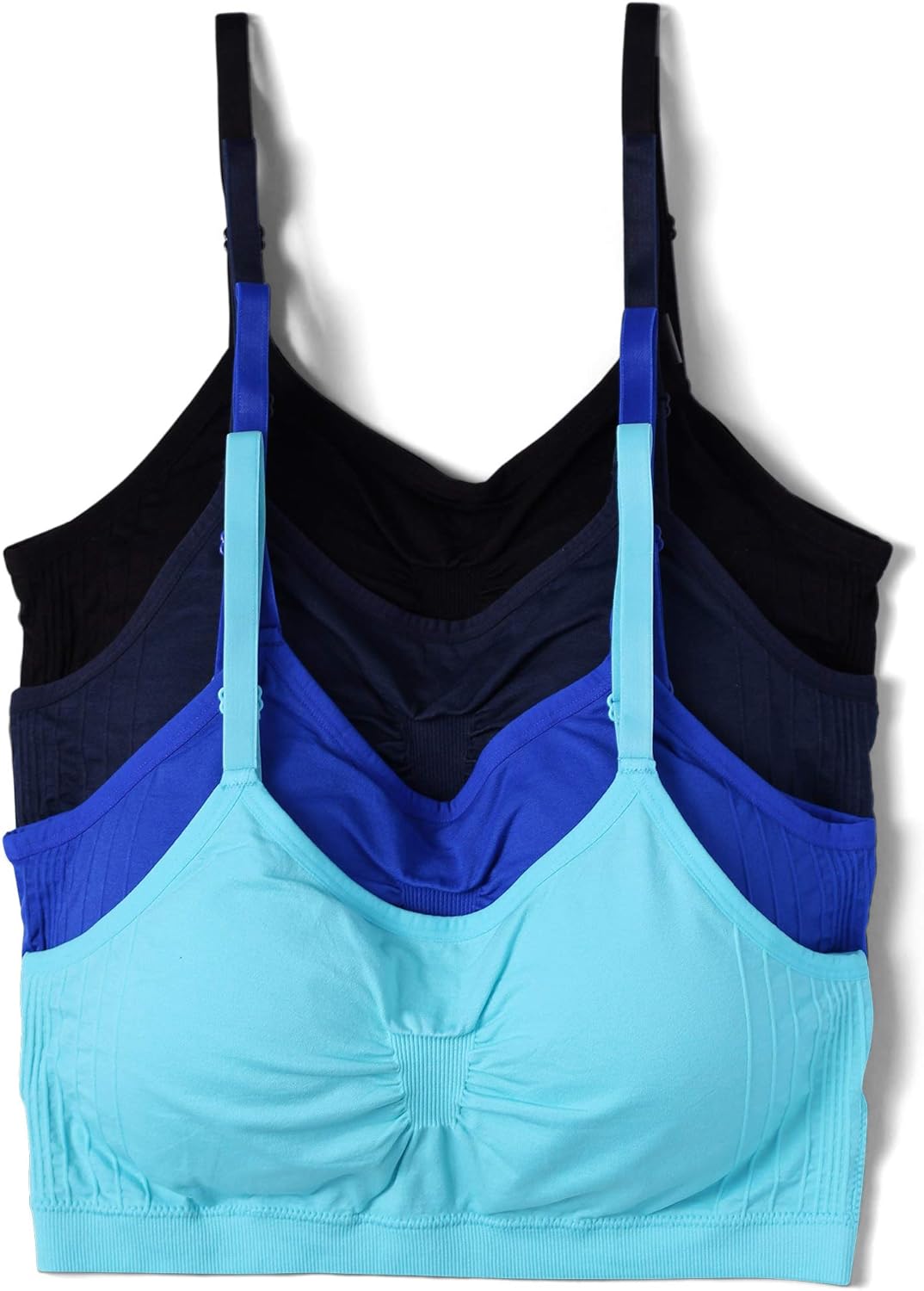 Kalon 4 Pack Womens Cami Bras with Removable Pads for Comfort