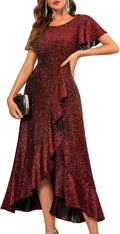 BeryLove Women Sequin Formal Party Dress - Elegant Sparkle Maxi fabric