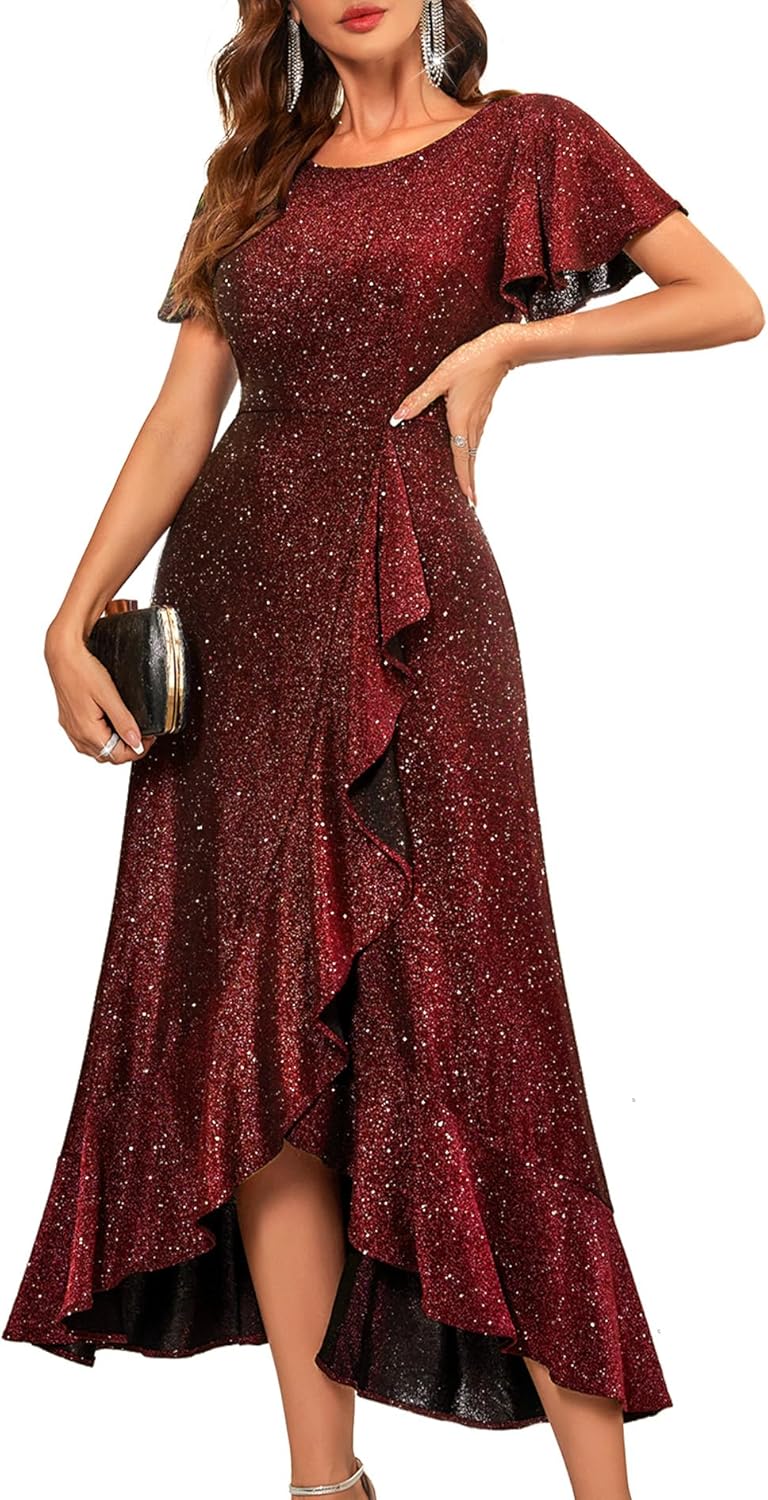 BeryLove Women Sequin Formal Party Dress for Elegant Events