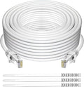 Cat 6 Ethernet Cable 300 Ft White - Flexible Outdoor/Indoor