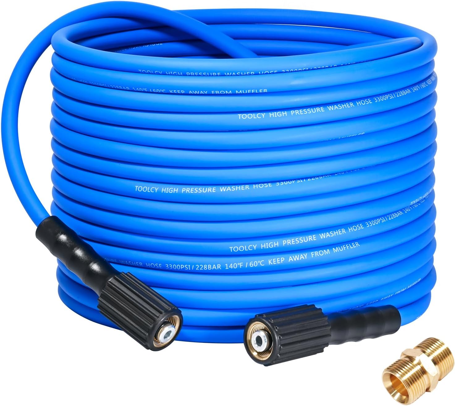 TOOLCY Super Flexible Pressure Washer Hose 50ft for Power Washers