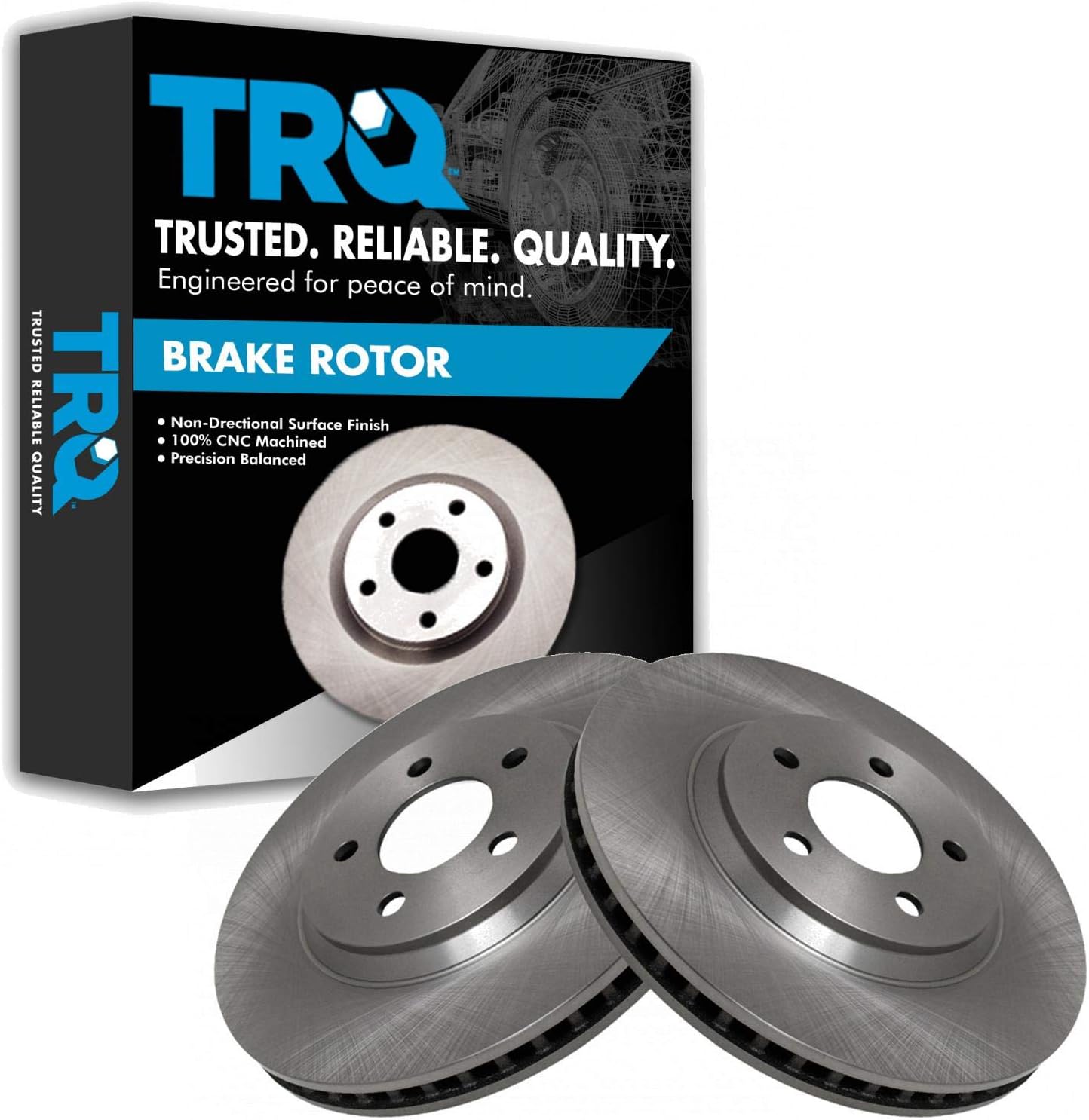 TRQ Front Brake Rotors Set Vented for 2005-2014 Ford Mustang
