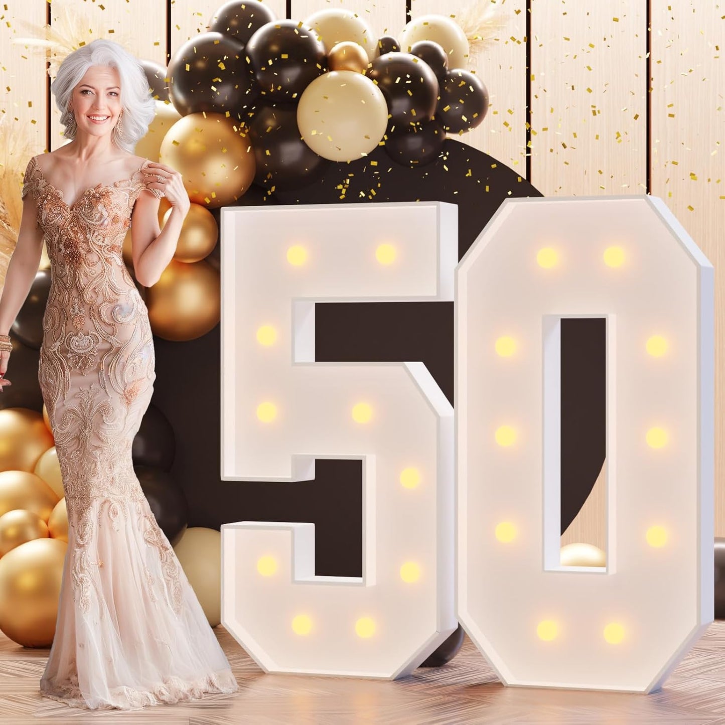Light Up Numbers 4FT for 50th Birthday Party Decorations