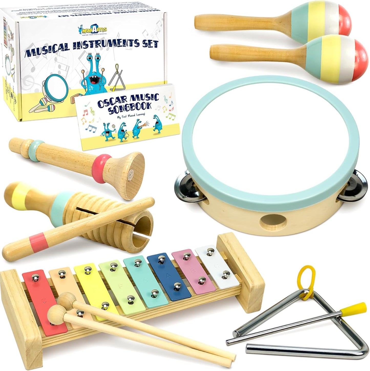 MINIARTIS Baby Musical Instruments Set for Toddlers 1-3 Years