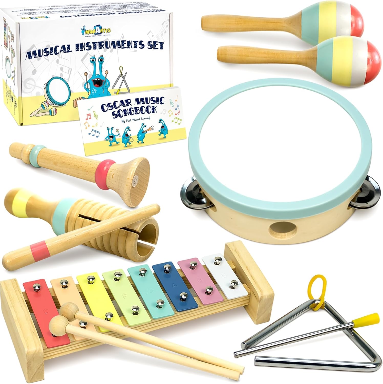 MINIARTIS Baby Musical Instruments Set for Toddlers 1-3 Years