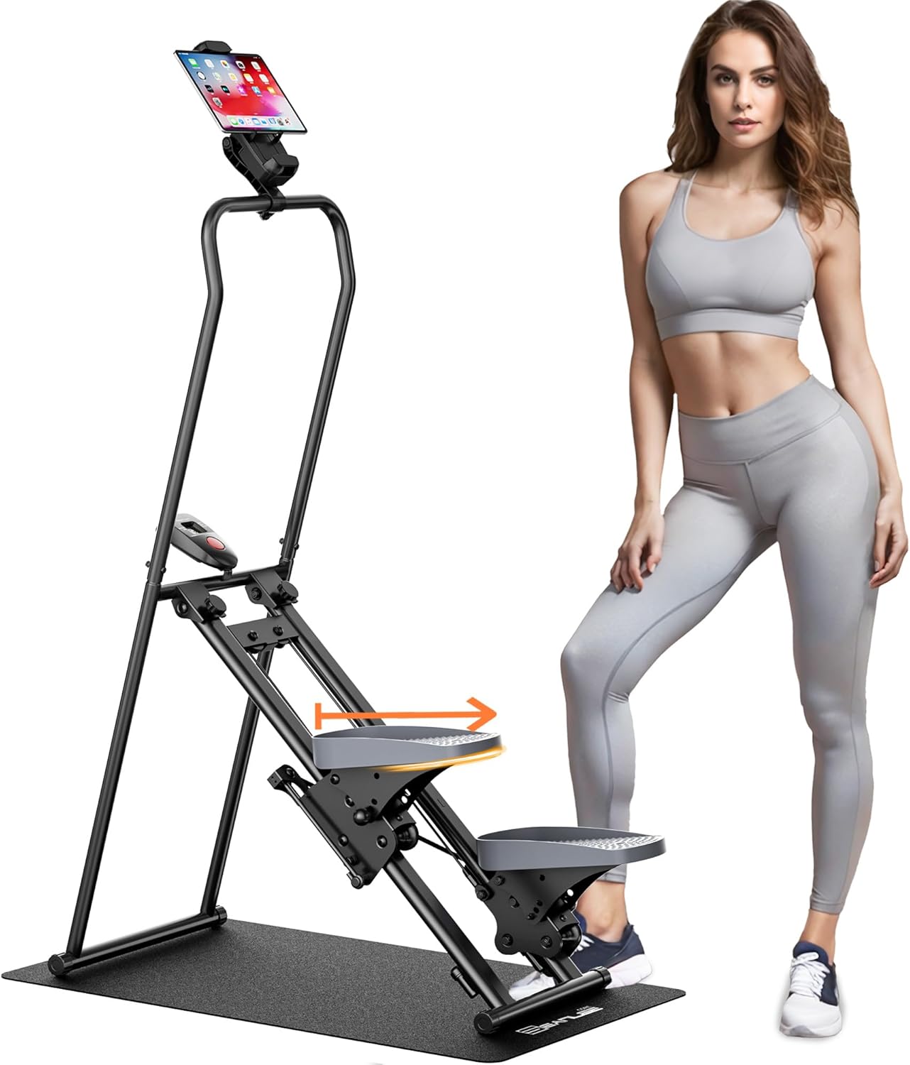 Stair Stepper Machine for Home with Device Holder & Mat