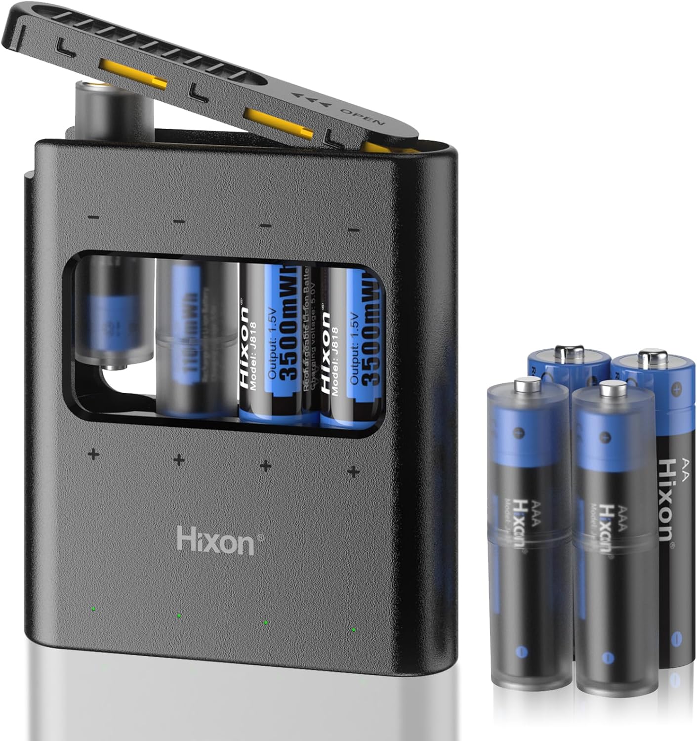 Hixon Rechargeable Lithium AA & AAA Batteries Combo with Charger