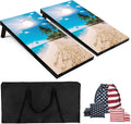 Cornhole Board Set with Carrying Bags & 8 Bean Bags - Portable 4 ft