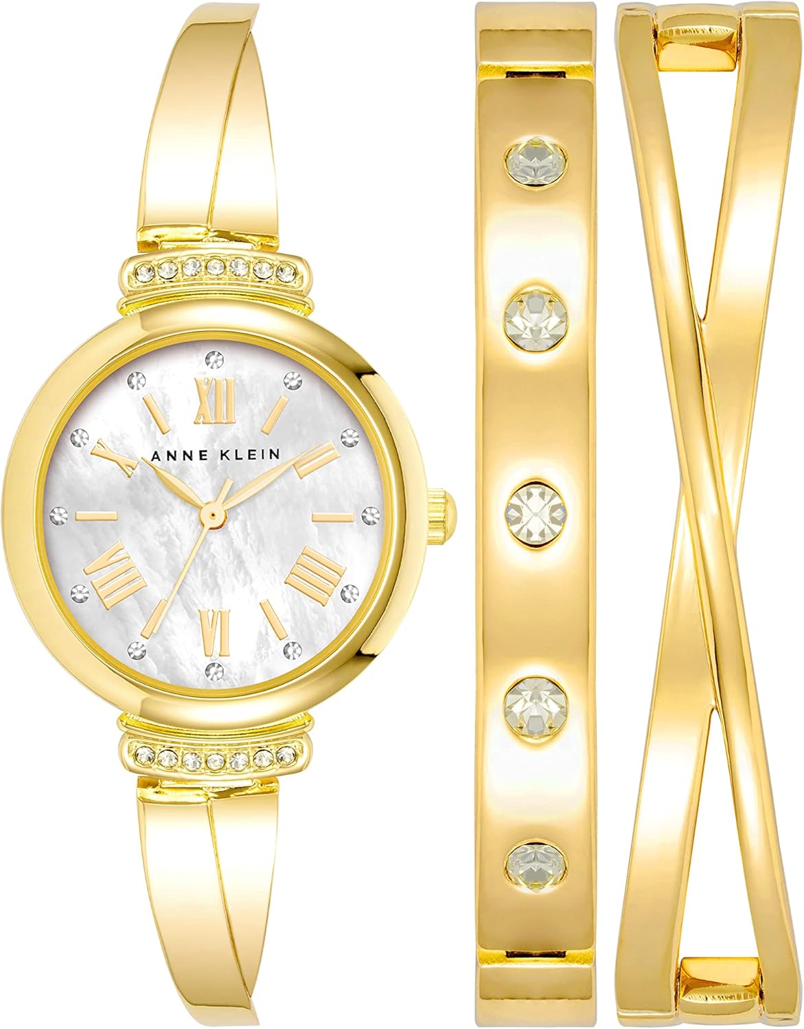 Anne Klein Women's Premium Crystal Accented Bangle Watch Set Review