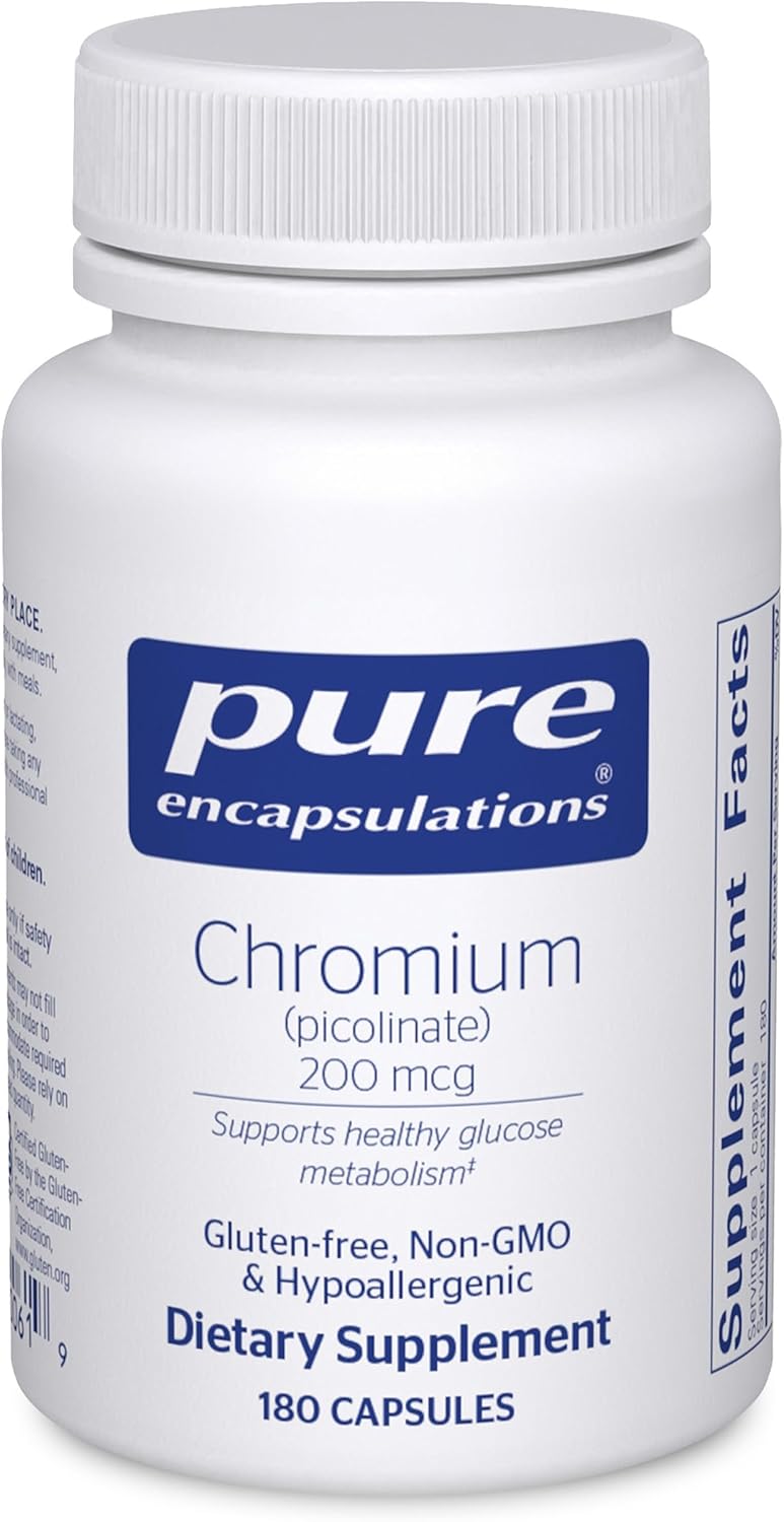 Chromium Picolinate 200 mcg Supplement for Metabolism Support
