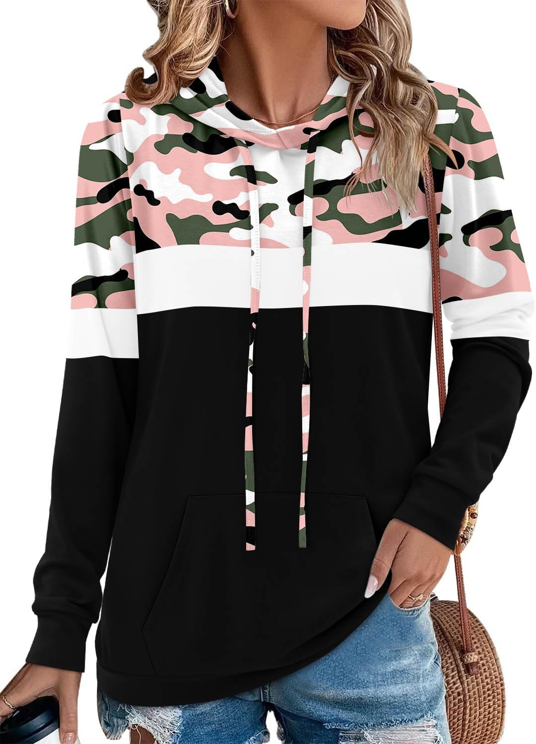 Stylish Angerella Camo Leopard Print Hoodie for Women
