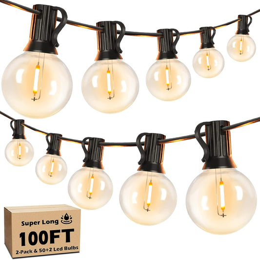 100FT LED Outdoor String Lights for Patio and Party Use