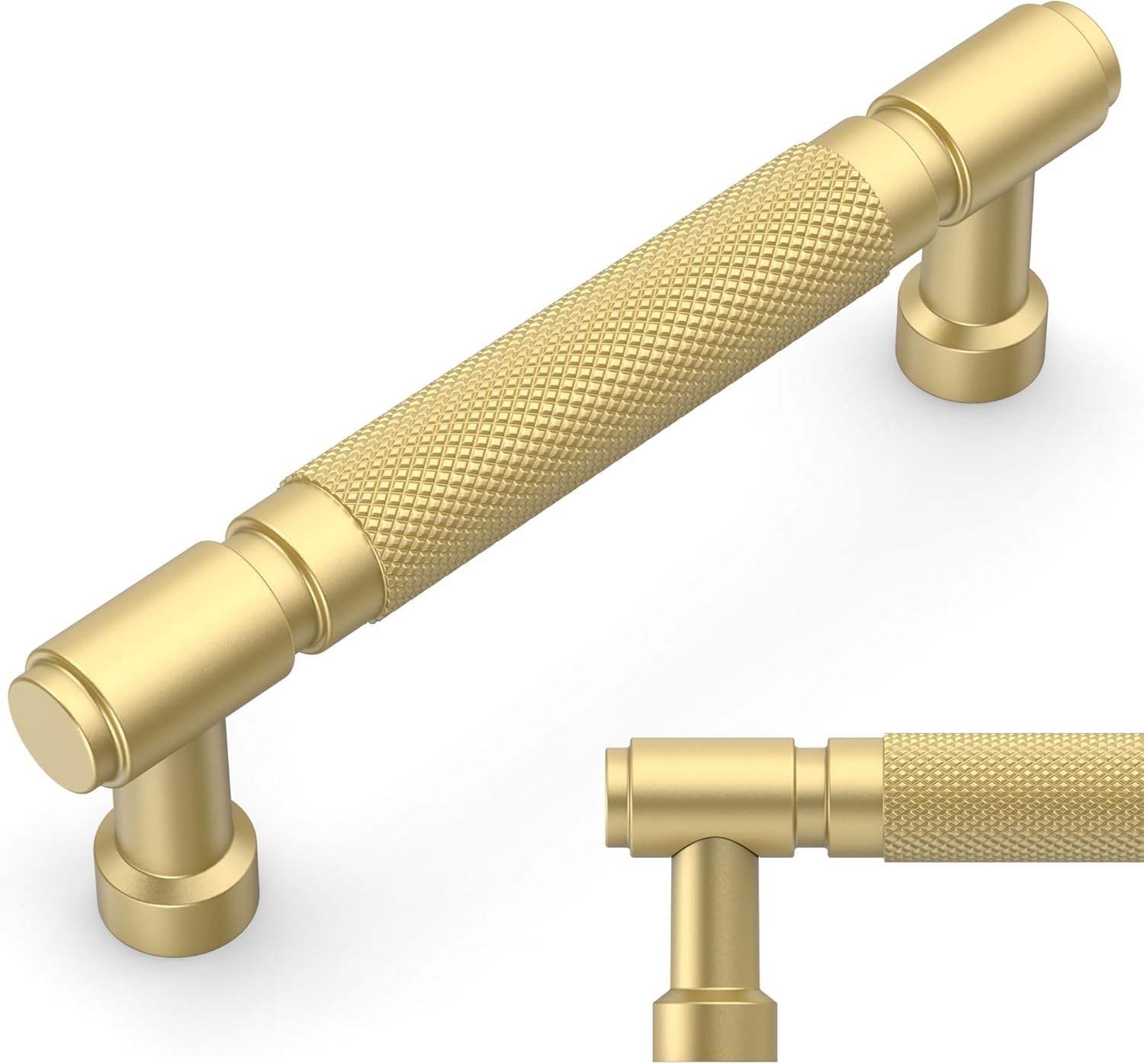 Brushed Gold Knurled Cabinet Pulls for Stylish Home Decor