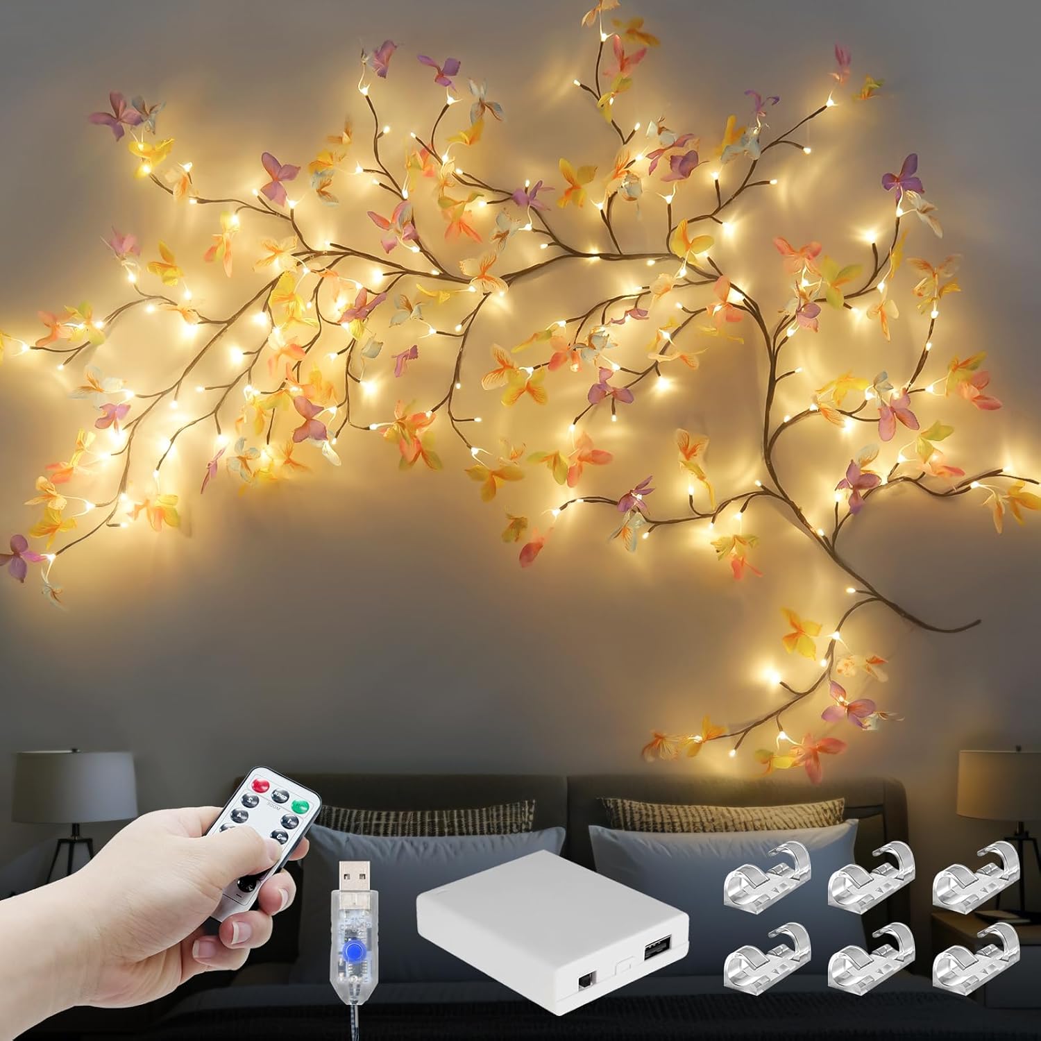 Butterfly Enchanted Willow Vine Lights for Romantic Decor