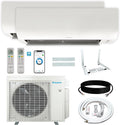 Dual Zone 24,000 BTU Daikin Mini-Split AC/Heat Pump with Wi-Fi - Complete Installation Kit