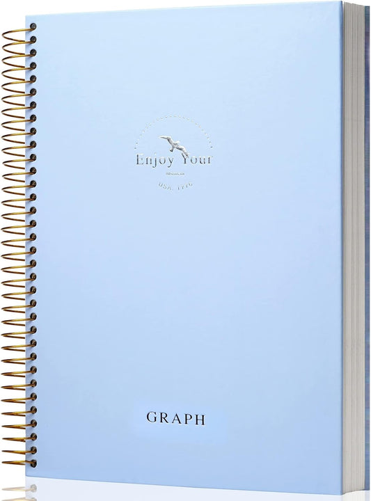 Large Spiral Graph Notebook for Engineers & Creatives - 210 Pages, Blue