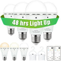 4 Pack Omni Rechargeable Light Bulbs - Emergency LED 3-Temp Dimmable