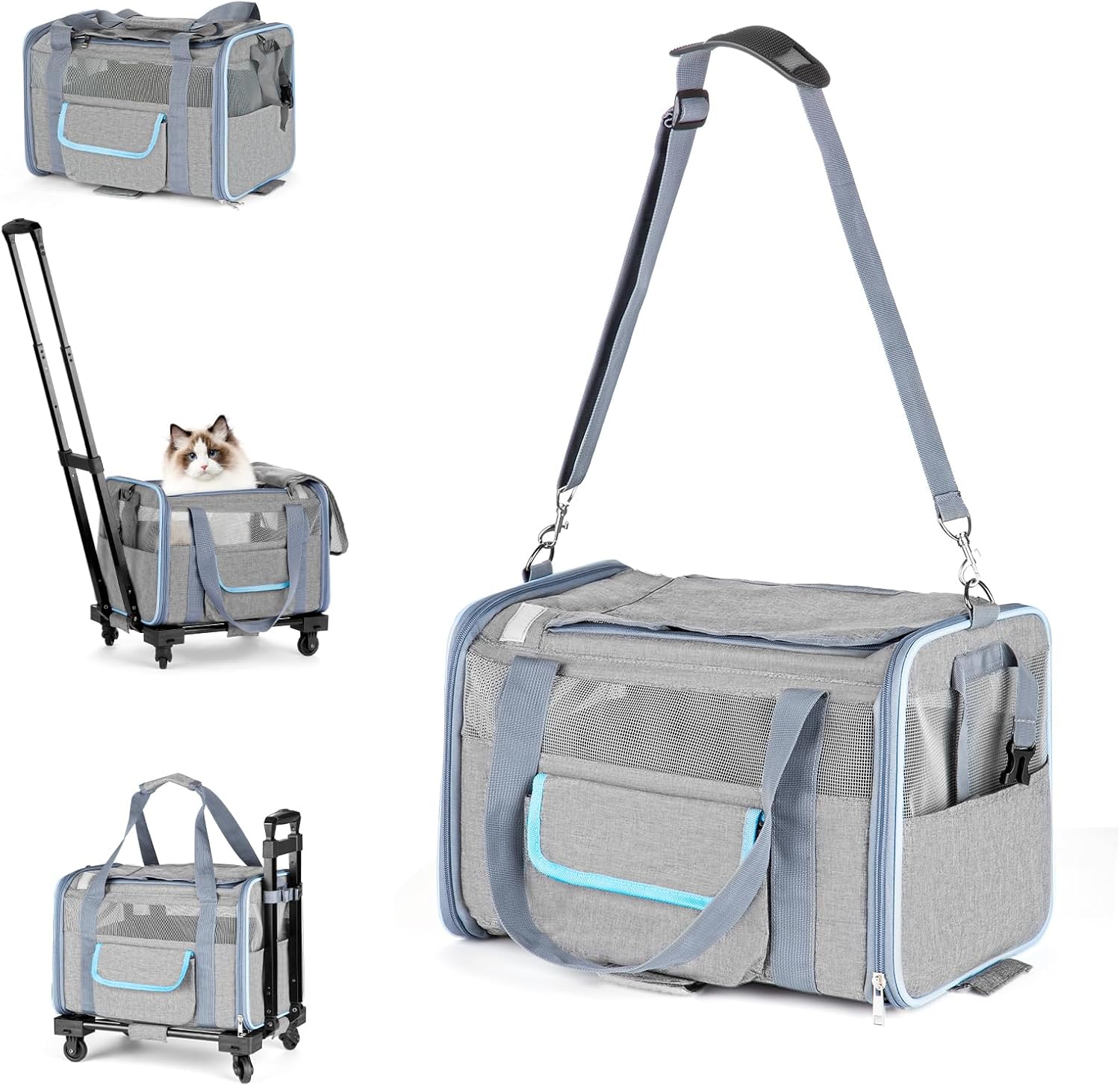 Pet Carrier for Small Pets - Soft Sided Dog and Cat Travel Bag