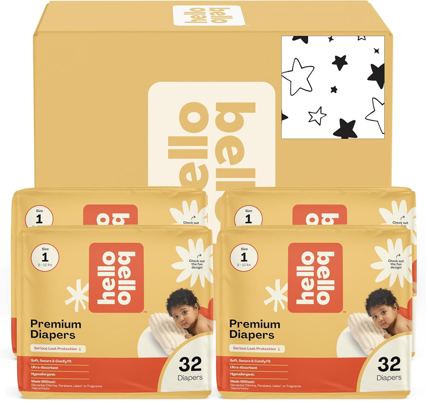 Hello Bello Diapers Size 1 Superstars 128 Count Value Pack