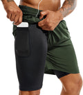 Men's 2 in 1 Running Shorts 5 in or 7 in - Quick Dry Workout Short