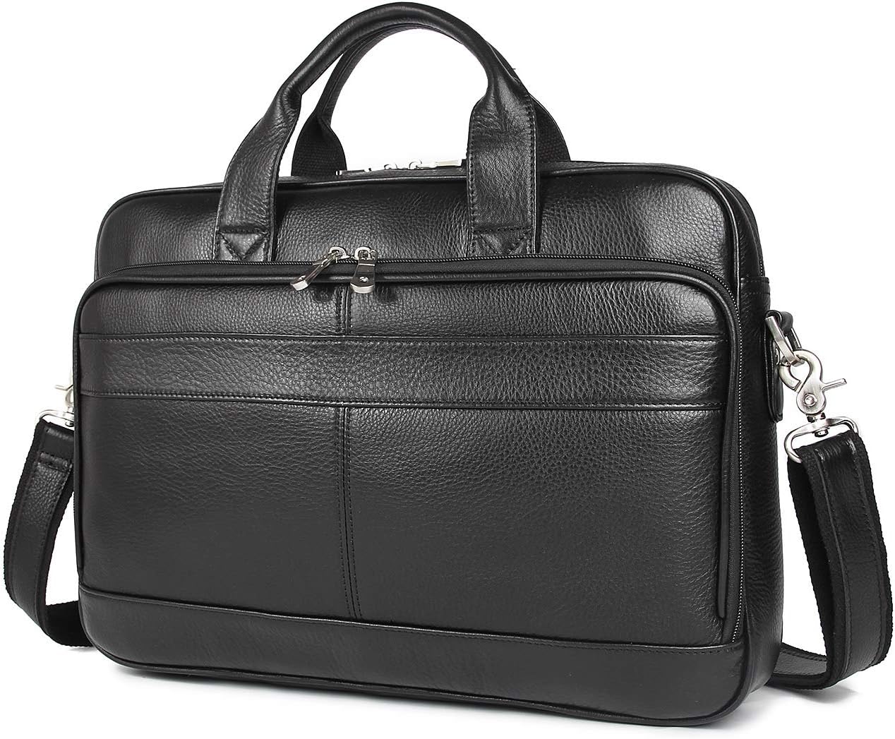 Augus Leather Messenger Bag for Men - Vintage Travel Briefcase