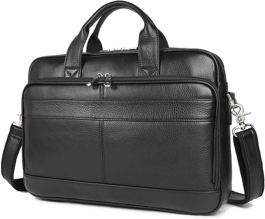 Augus Leather Messenger Bag for Men - Vintage Travel Briefcase