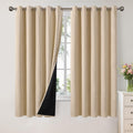 Beige 100% Blackout Curtains 63 in Length - Thermal Insulated Panels