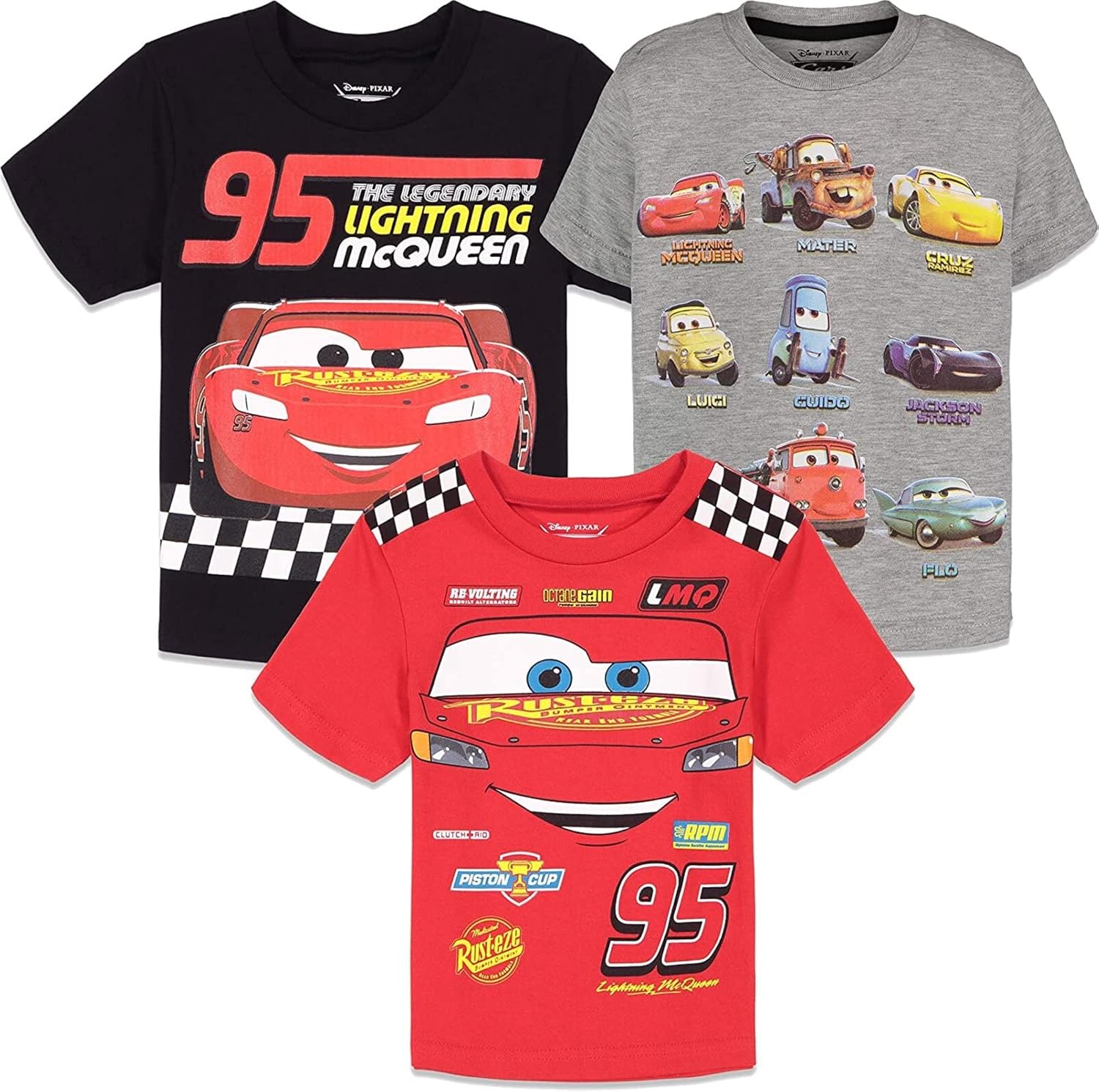 Disney Pixar Cars Tow Mater Lightning McQueen T-Shirts for Kids