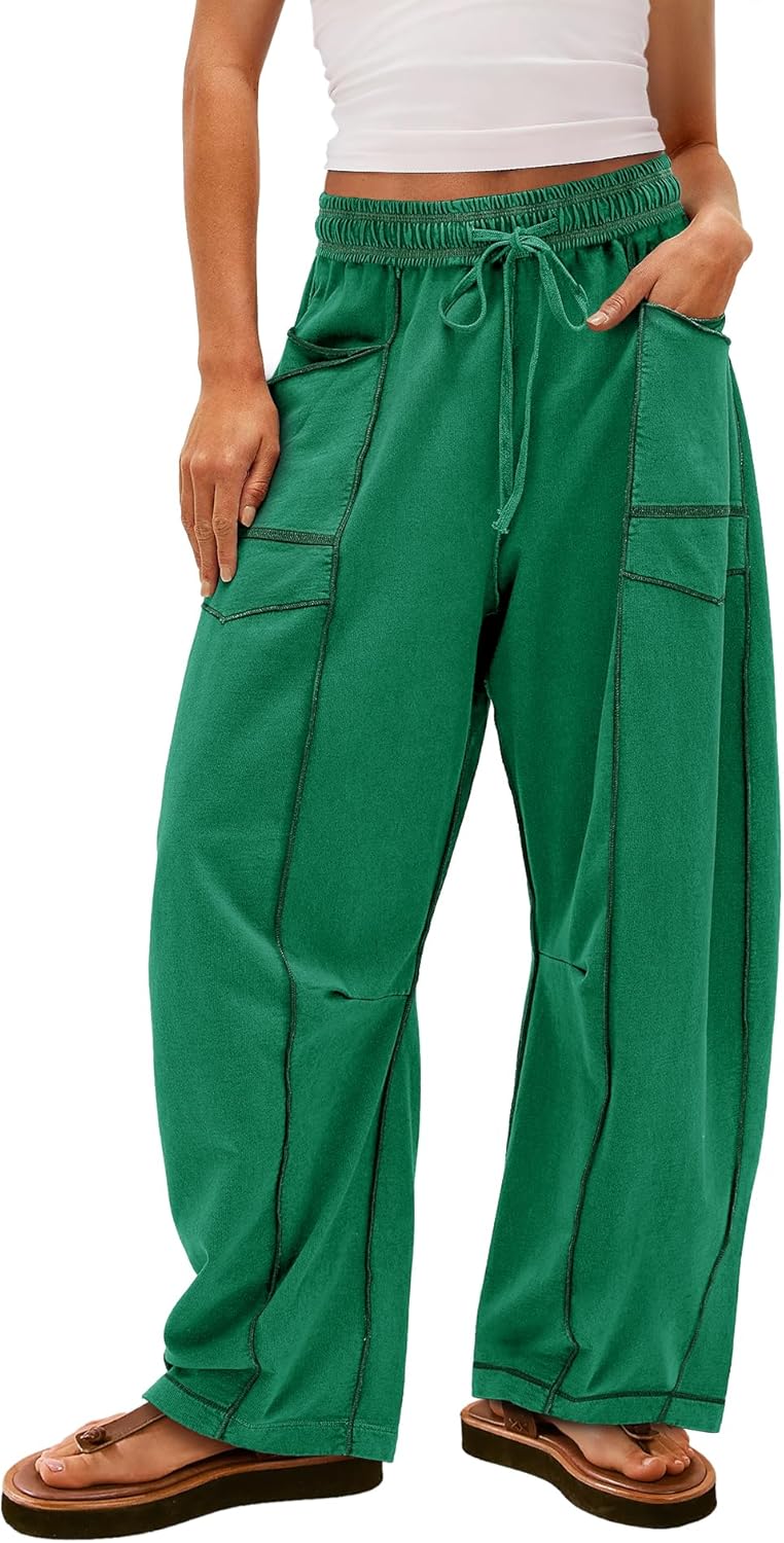Yanekop Womens Baggy Wide Leg Pants for Casual Fall Style