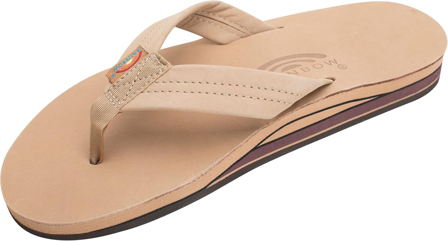 Rainbow Sandals Men's Double Layer Leather with Arch Support
