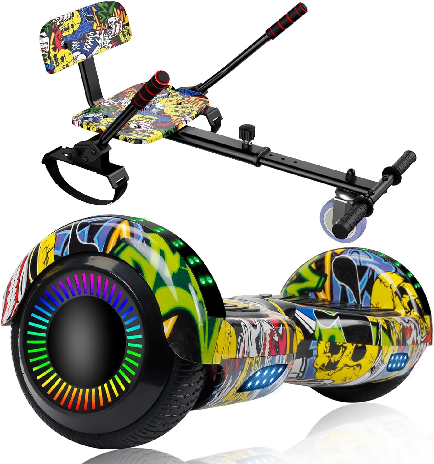 Self Balancing Scooter Seat Attachment with LED Lights and Bluetooth