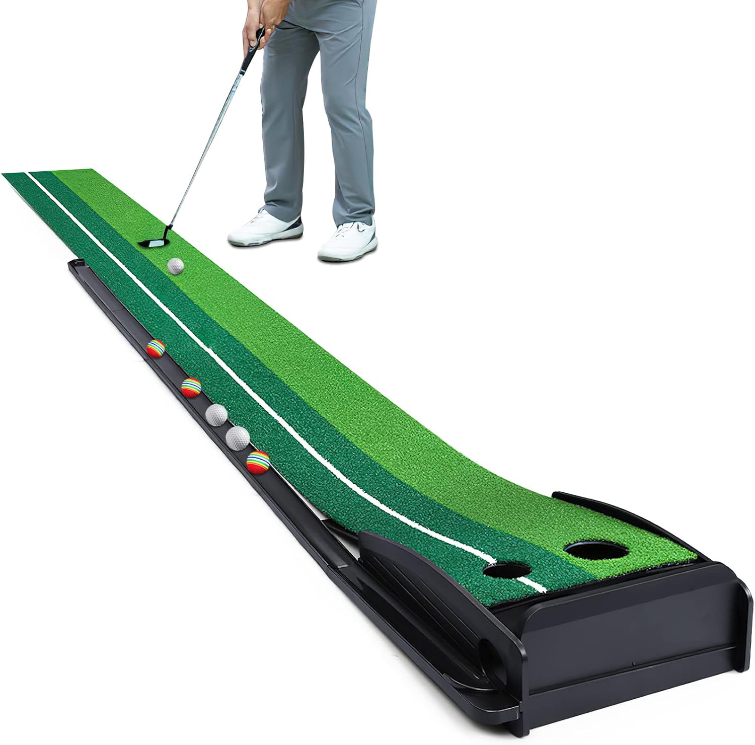 Dollox Indoor Putting Mat with Ball Return