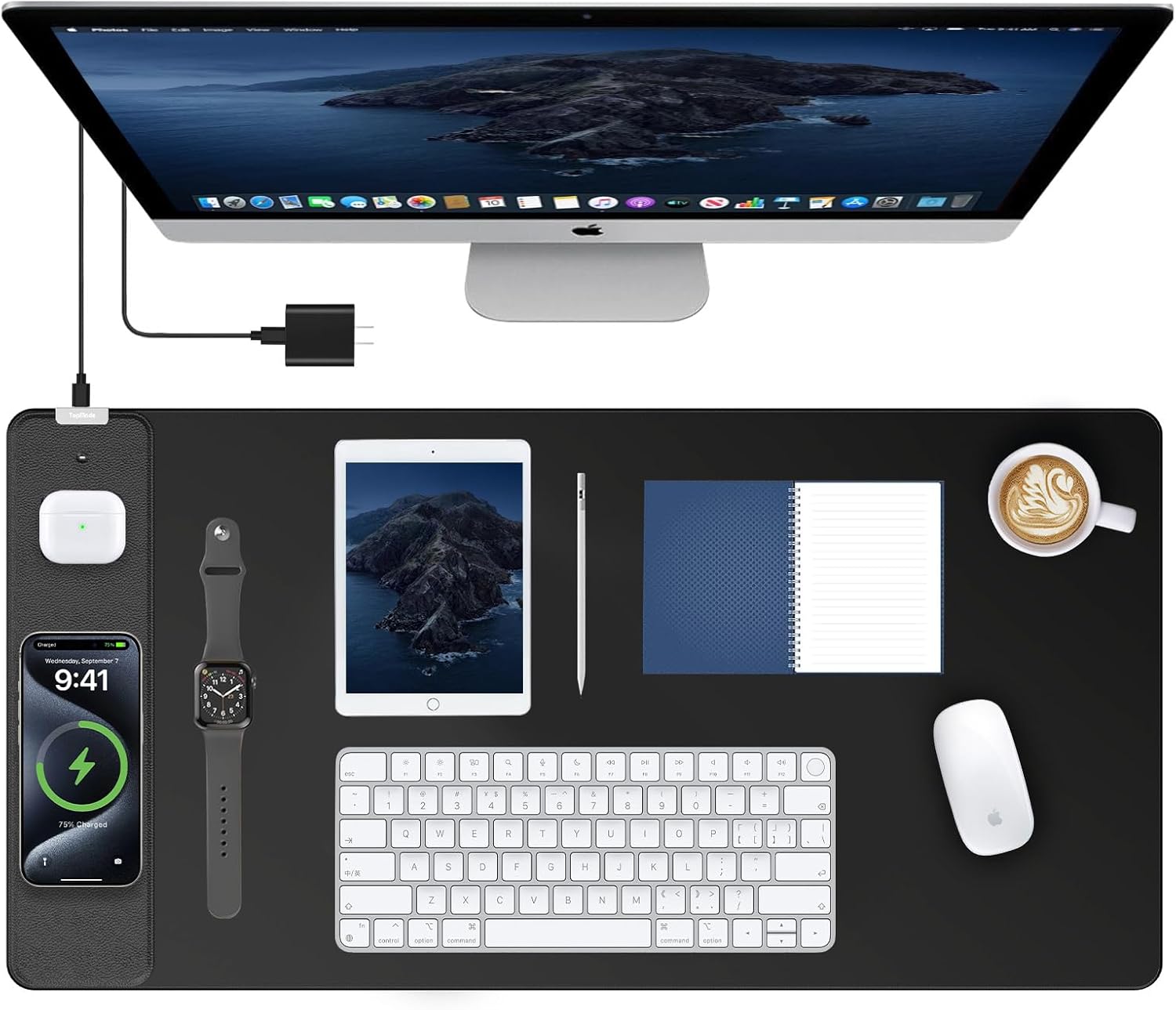 TopMade XXL Large Gaming Mouse Pad with Fast Wireless Charging