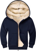 Warm Sherpa Lined Zip Up Hoodie for Kids by Gihuo Ideal for Winter