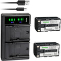 Kastar 2-Pack Battery and USB Charger Replacement for Topcon BT Series