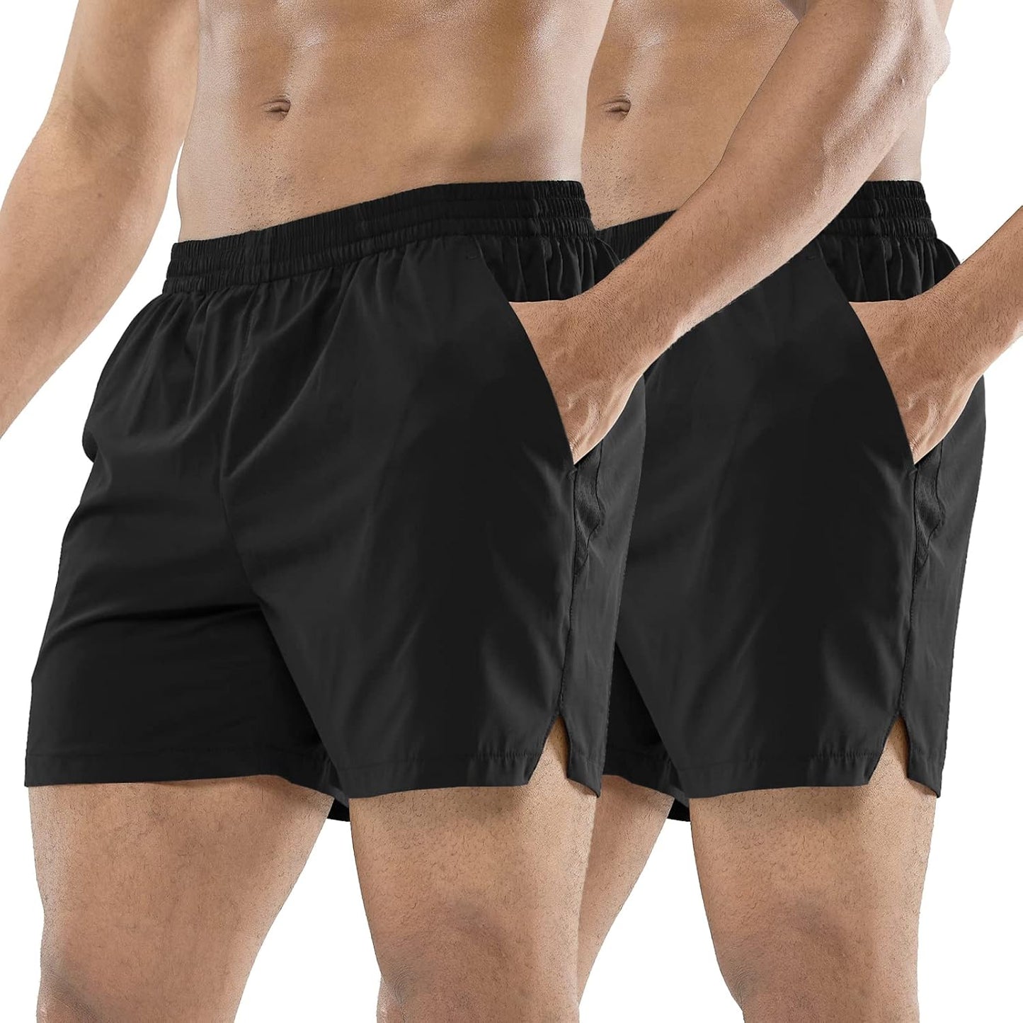 MIER Men's Workout Running Shorts Quick Dry Lightweight 5 in