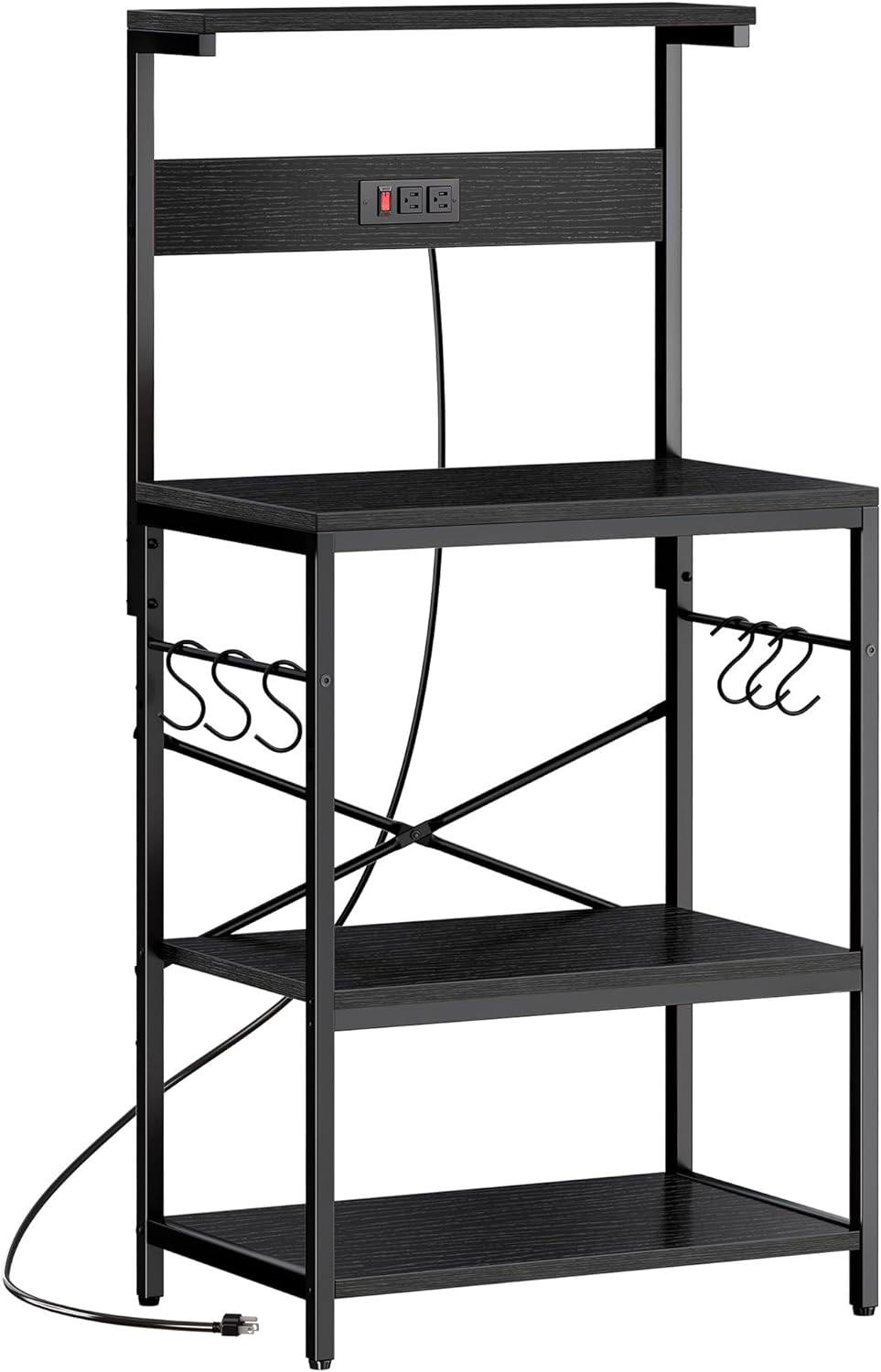 4-Tier Kitchen Rack with Power Outlet - Organize with Style!