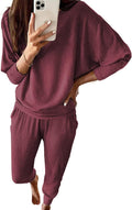 PRETTYGARDEN Women's 2 Piece Ribbed Lounge Set - Comfortable Everyday