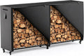 8ft Firewood Rack Outdoor with Cover - Stable Heavy-Duty Log Holder