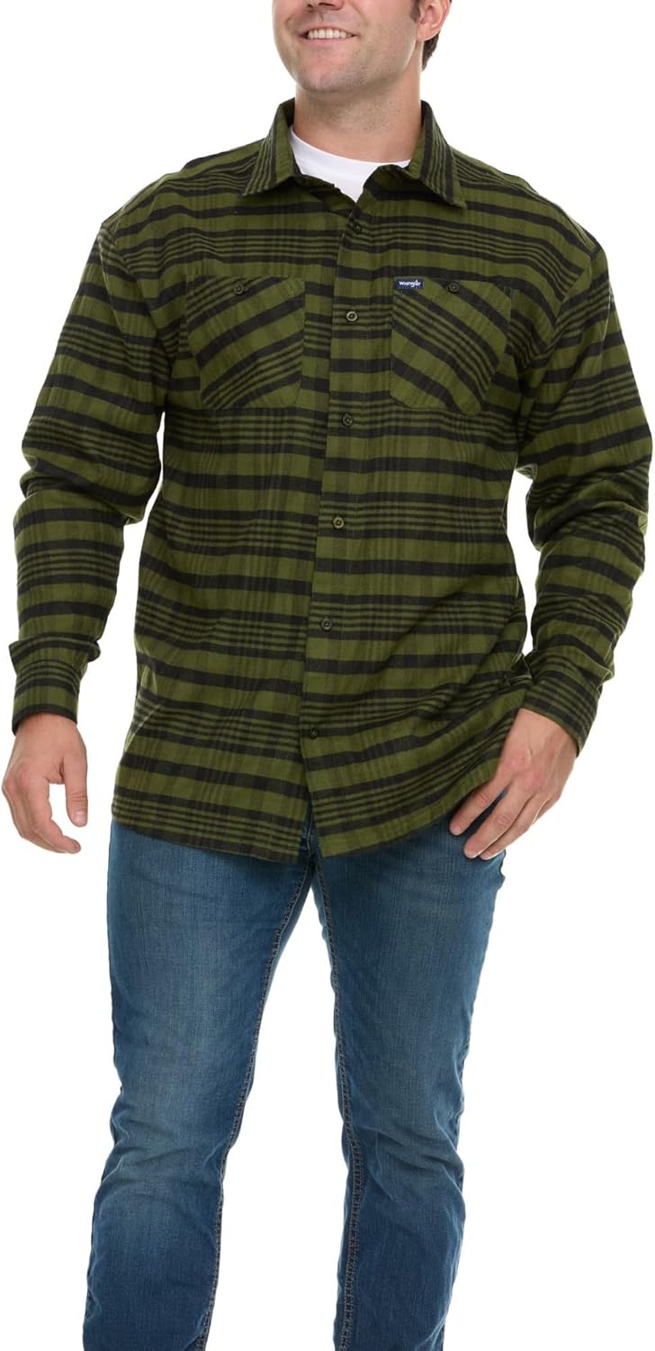 Wrangler Big and Tall Flannel Shirt for Men - Comfortable Style