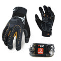 Size M Black&Gold Synthetic Leather Work Gloves - Impact Protection