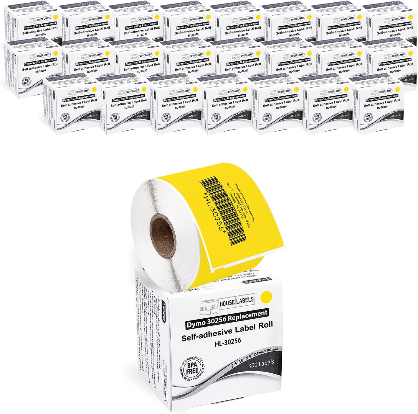 HOUSELABELS Compatible DYMO 30256 Yellow Shipping Labels for Easy Use