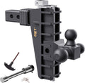 Adjustable Trailer Hitch Tri-Ball Drop Hitch 8 in Drop - Heavy Duty
