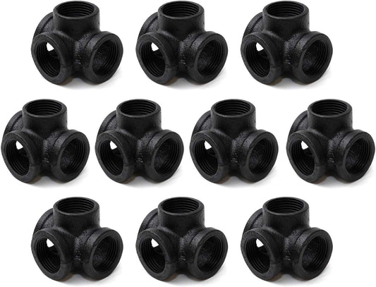 1 Inch Black 4-Way Side Outlet Tee for Industrial Pipe Fittings