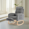 Nursery Rocking Chair with Adjustable Footrest - Comfortable Gray