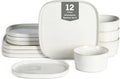 Stone Lain Cairo 12-Piece Dinnerware Set - Modern Mixed Shapes